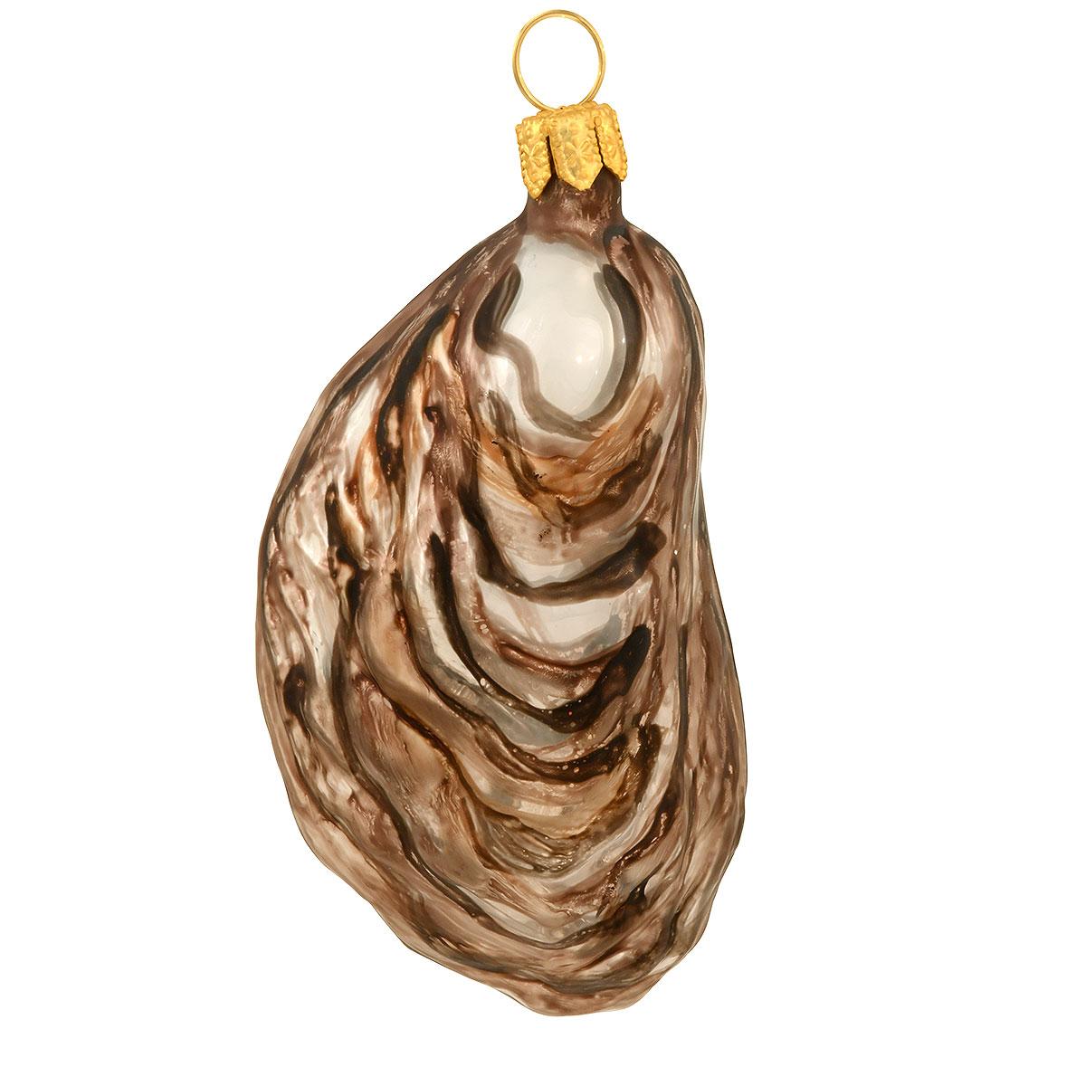 Oyster On Half Shell Glass Ornament