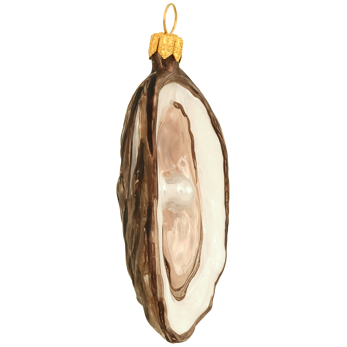 Oyster On Half Shell Glass Ornament