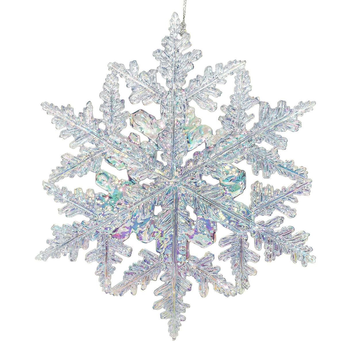 Blue Iridescent Snowflake Ornament