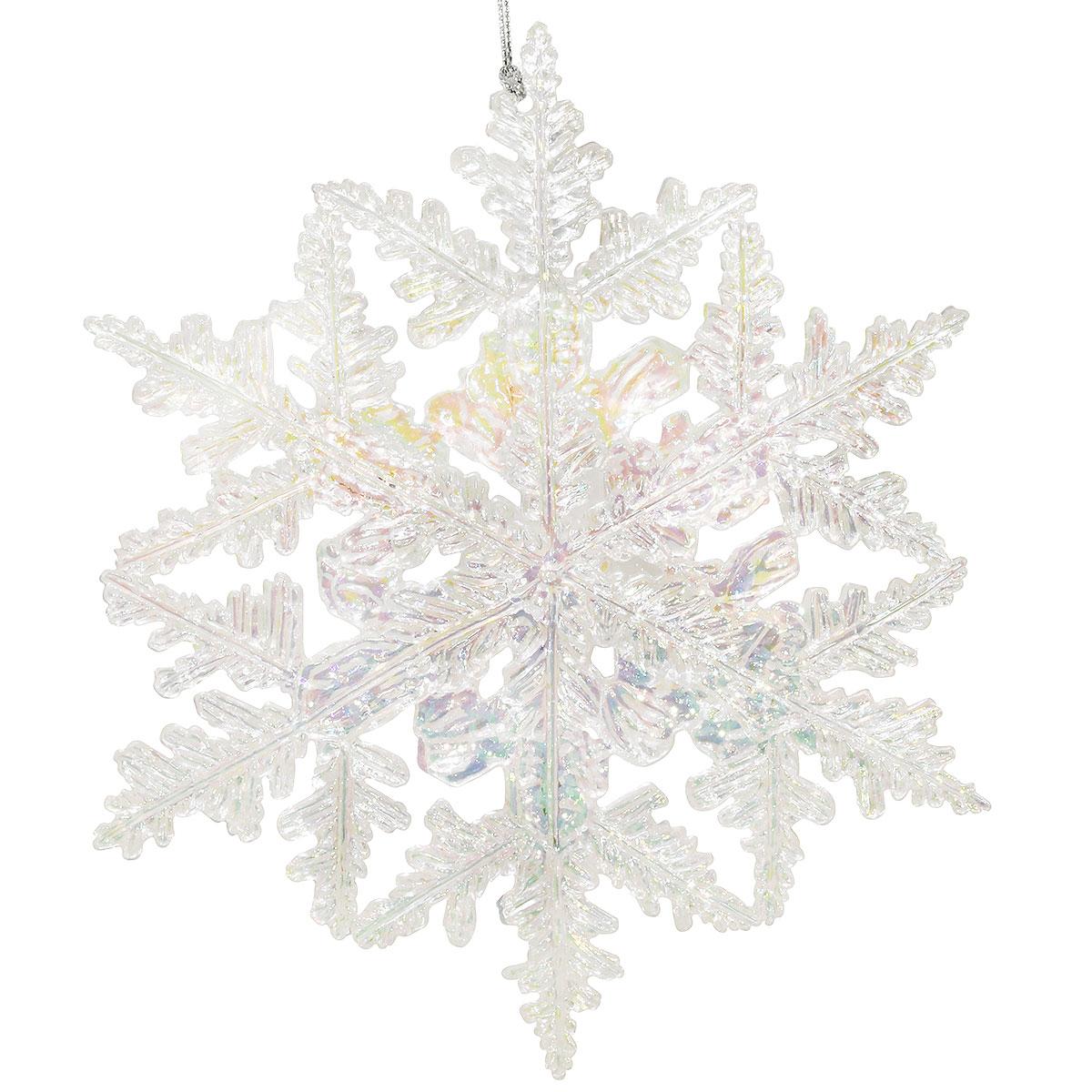 Clear Iridescent Snowflake Ornament