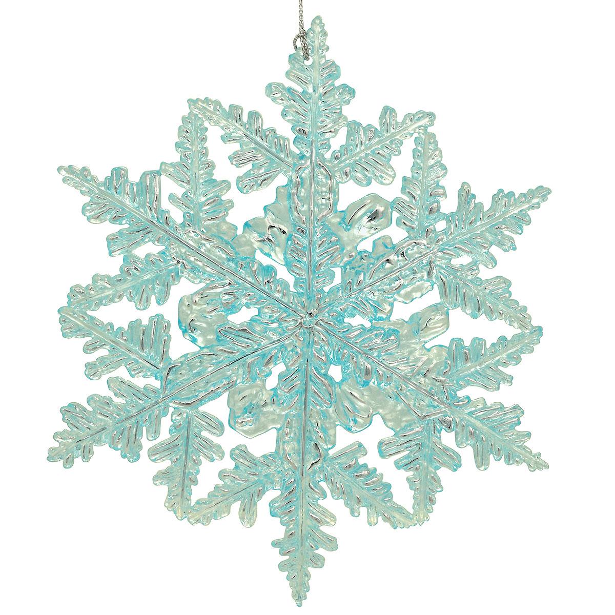 Blue-Green And Silver Snowflake Orn