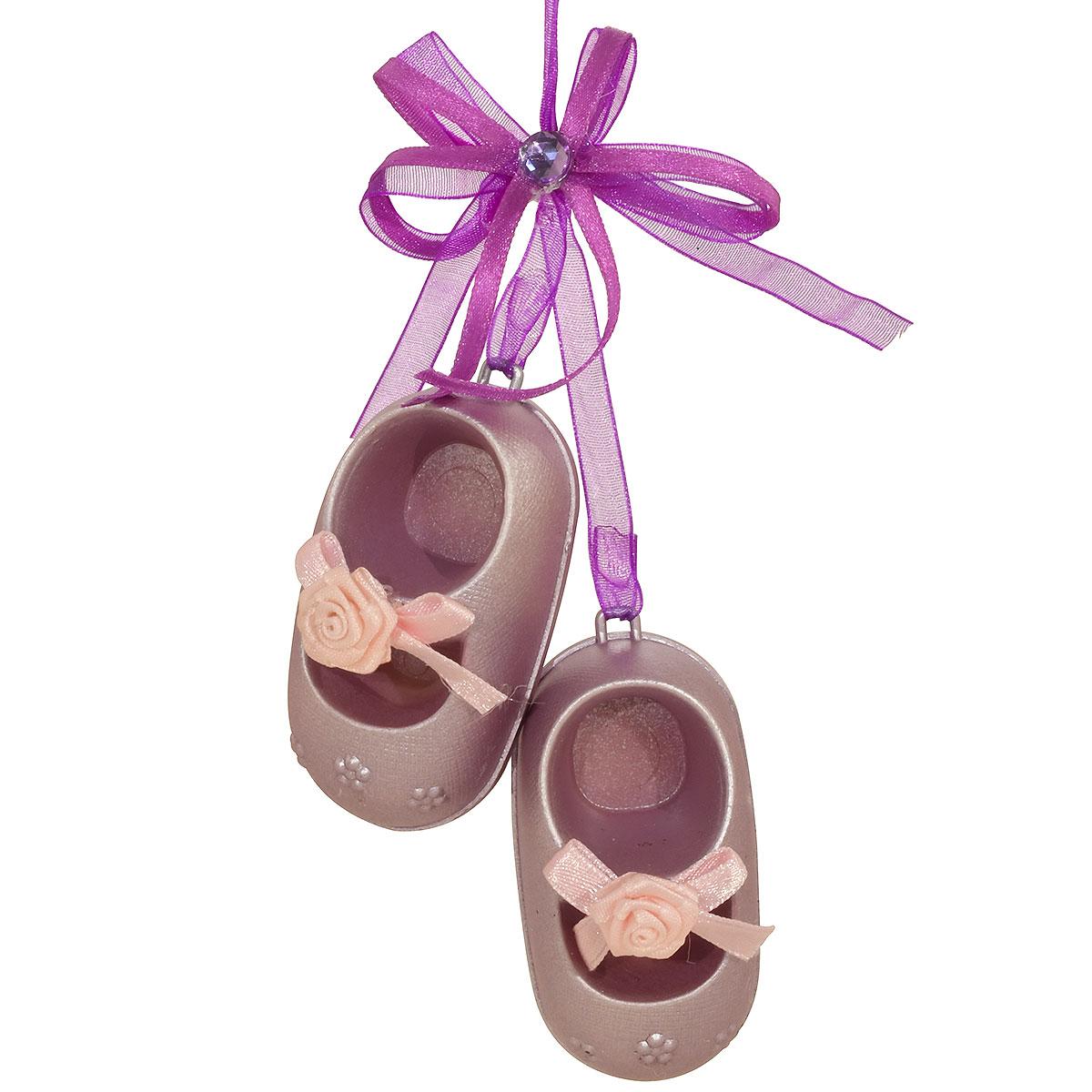 Purple Baby Shoes Resin Ornament