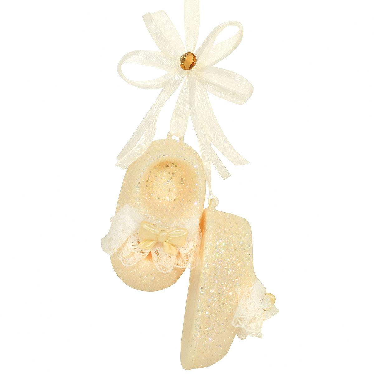 Yellow Baby Shoes Resin Ornament