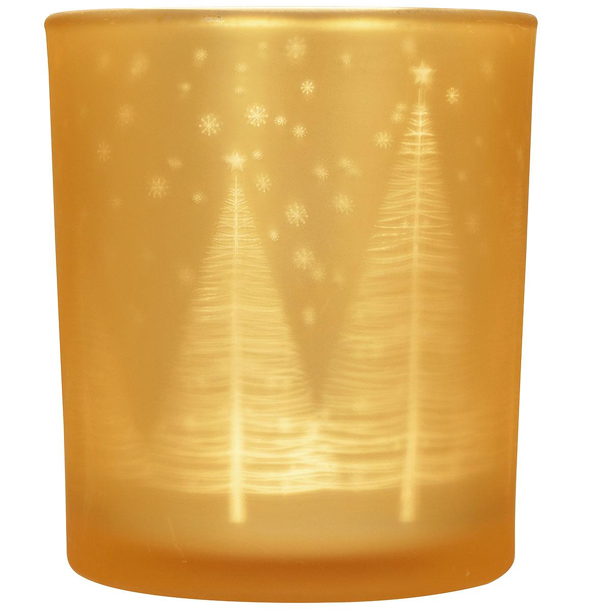 4" Gold Tree Glass Votive Holder