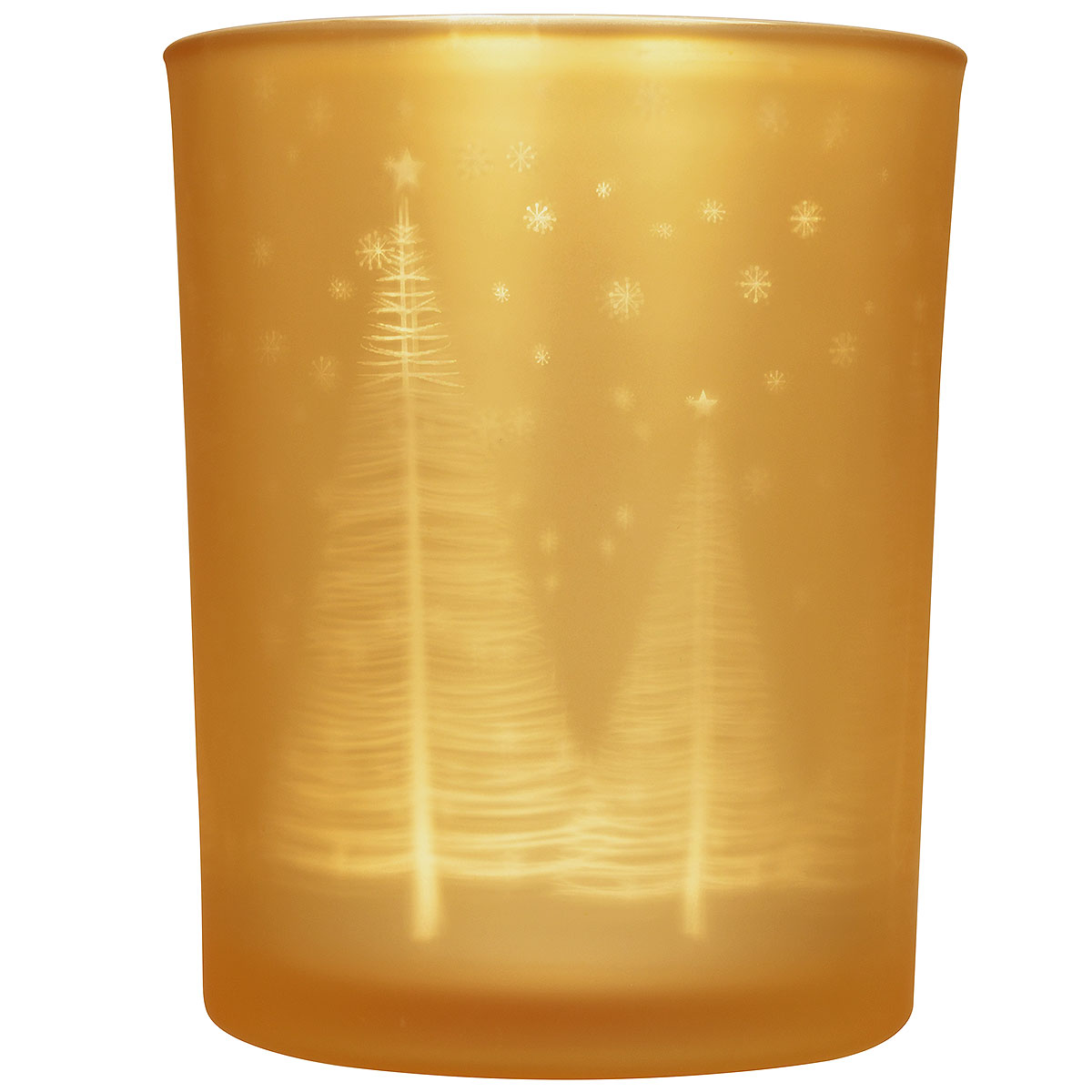 5" Gold Tree Glass Votive Holder