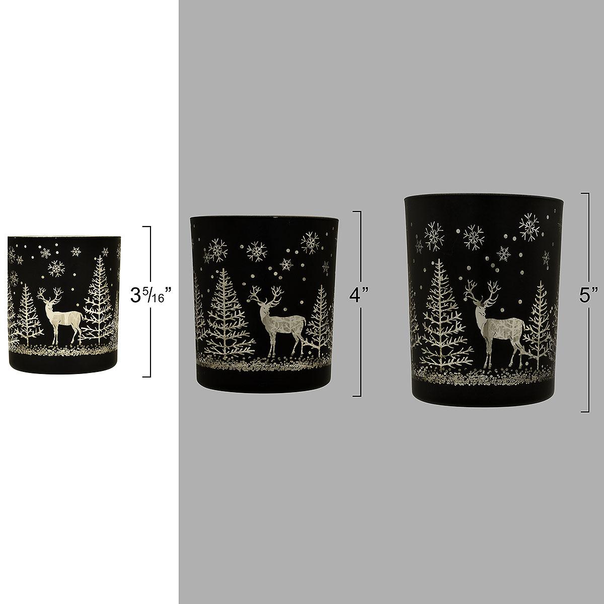 3.125 Inch Black Deer Tree Votive