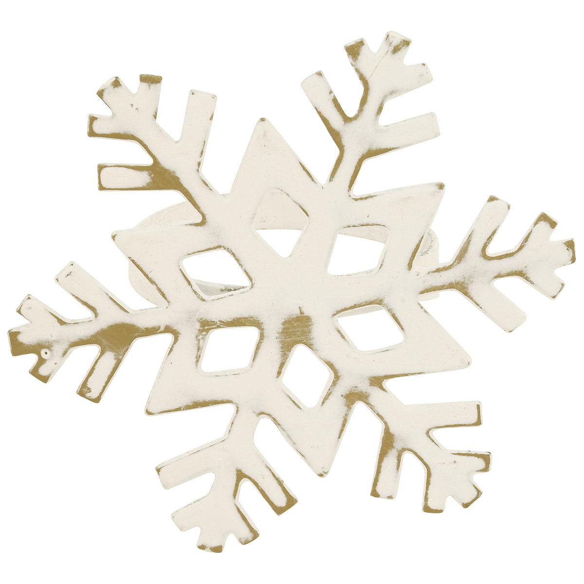 Snowflake Napkin Ring, White