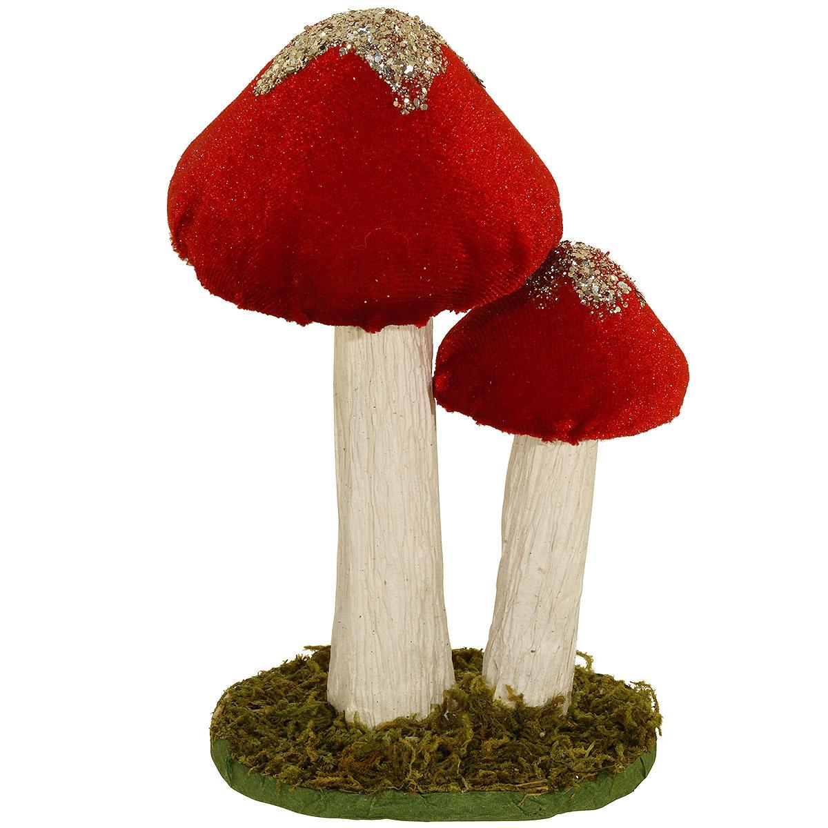 6.5 Inch Red Mushroom Cluster