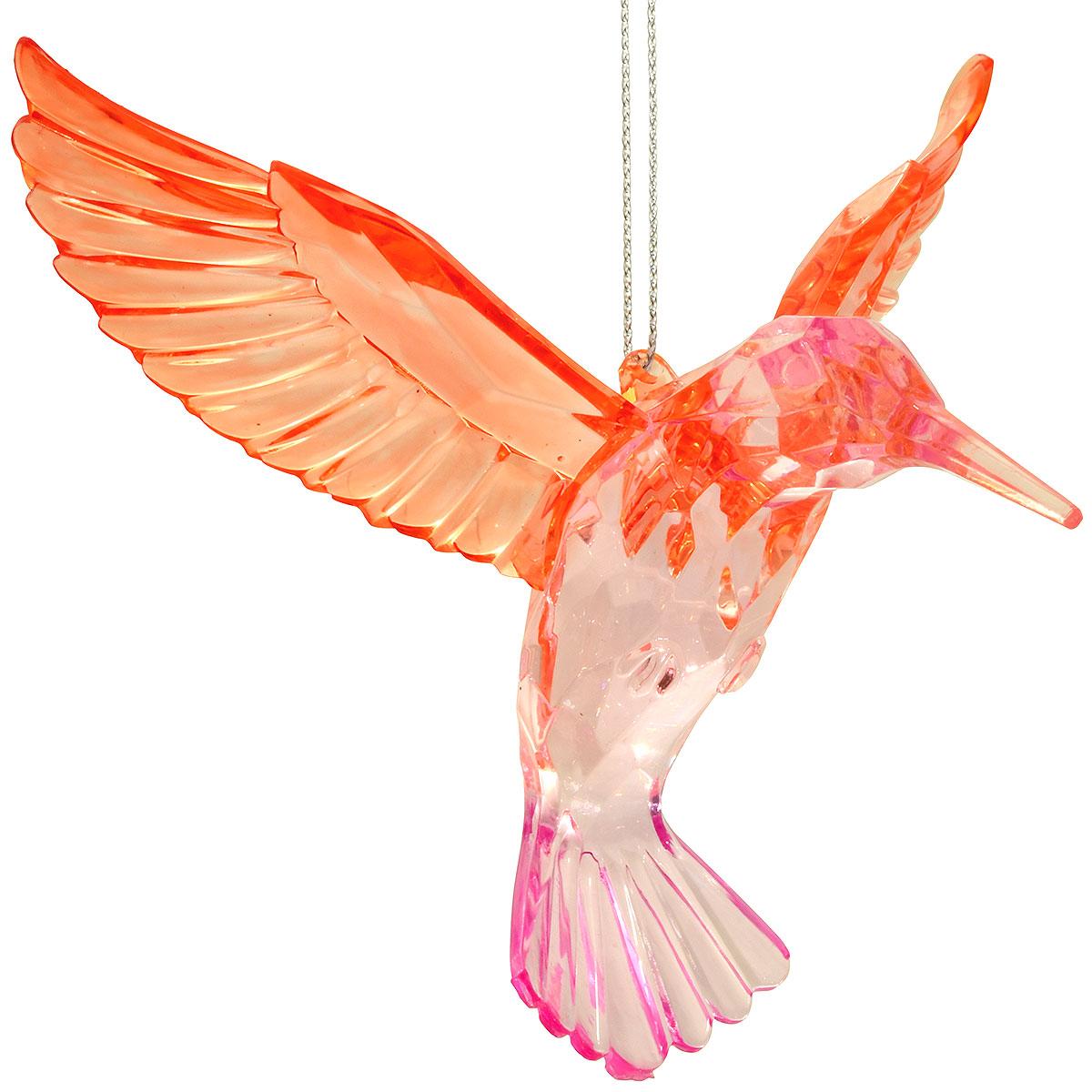 Acrylic Pink Hummingbird Ornament