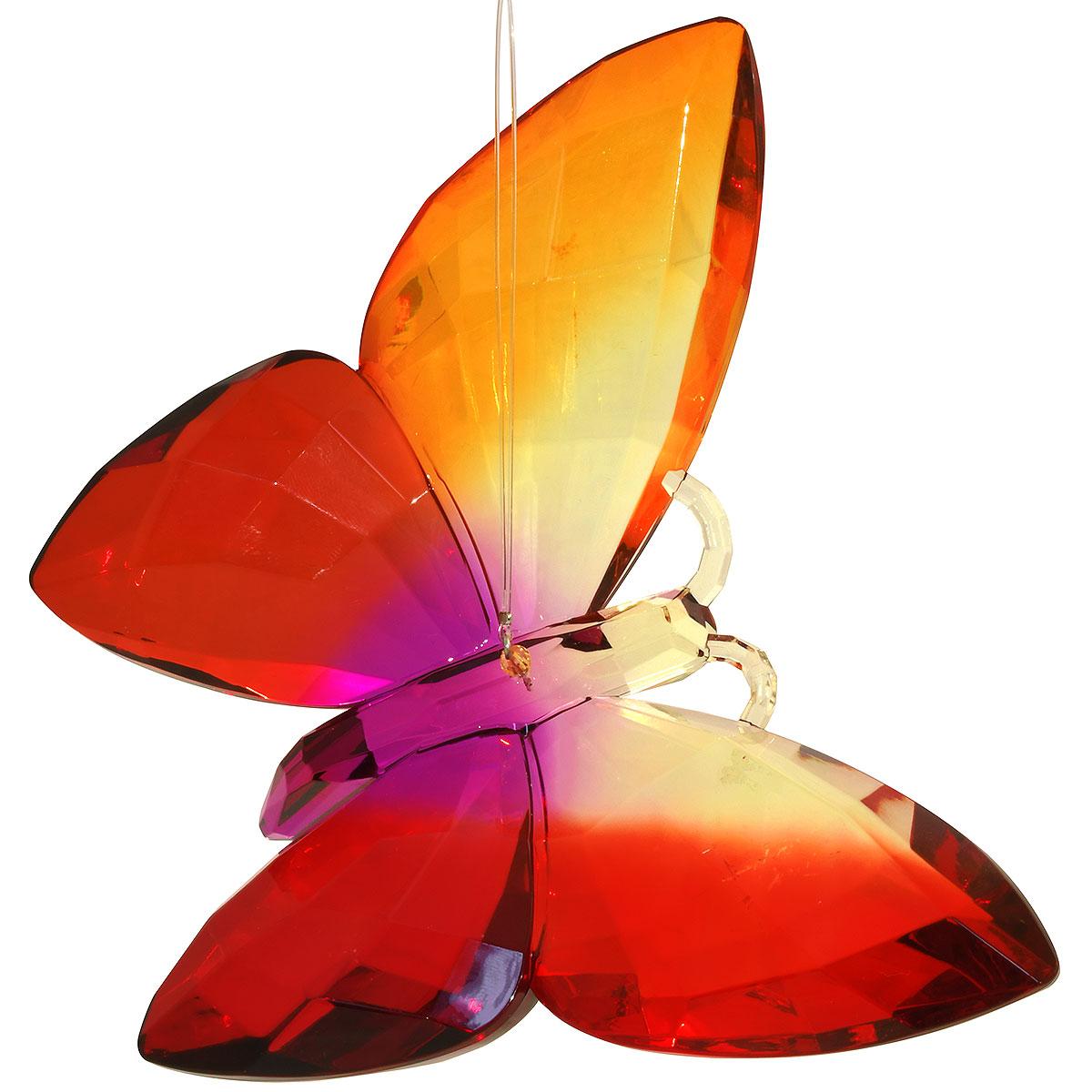 Red And Yellow Butterfly Acrylic Ornament 