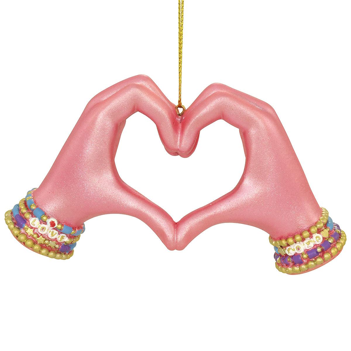 Pink Heart Hands Ornament