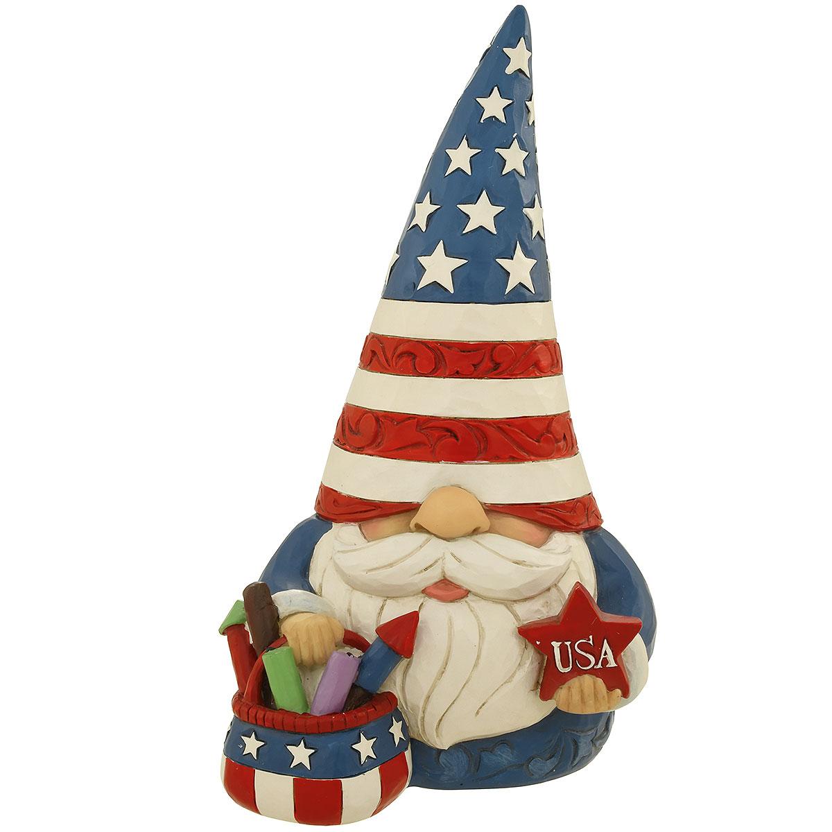 Patriotic Gnome With Fireworks