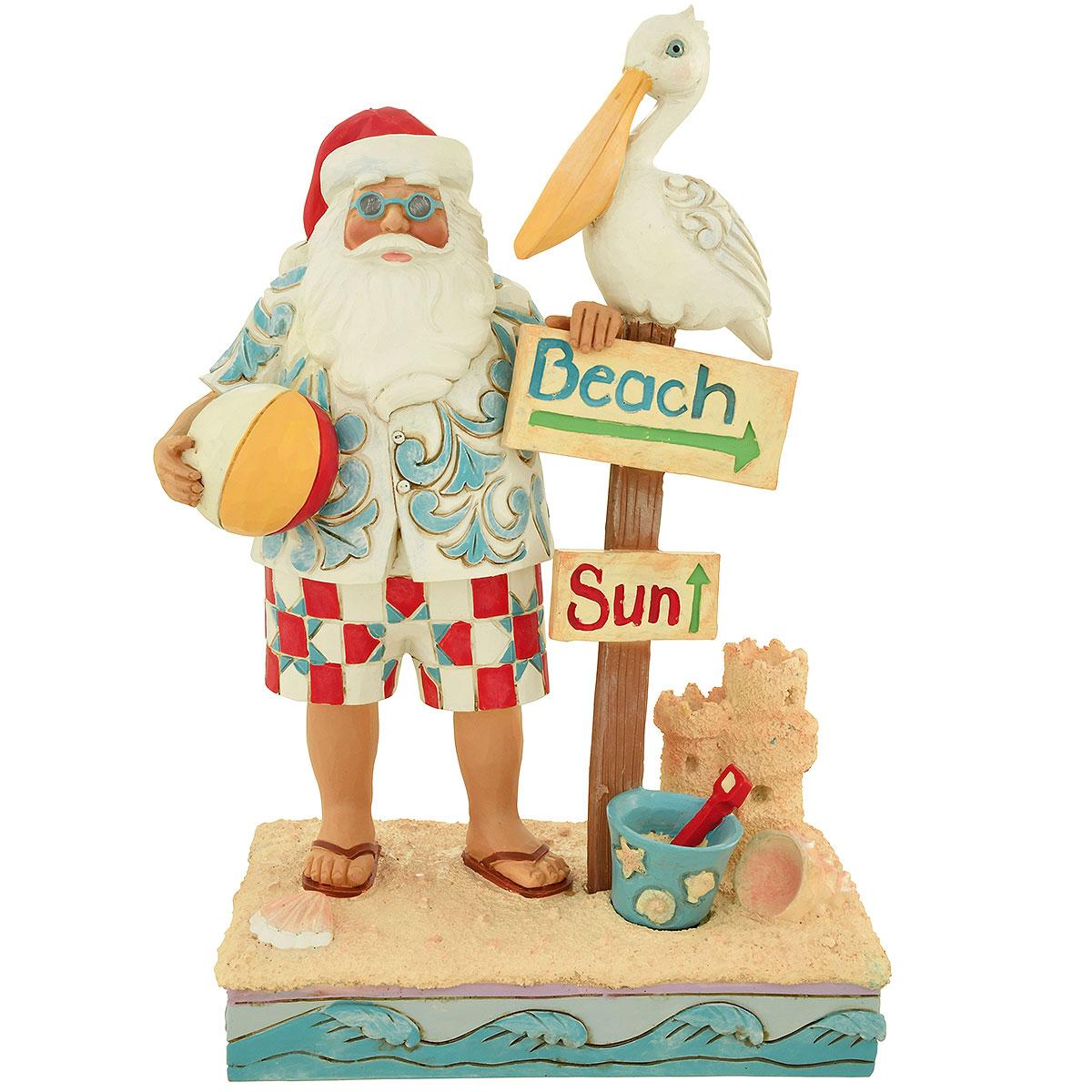 Coastal Santa With Sign Jim Shore