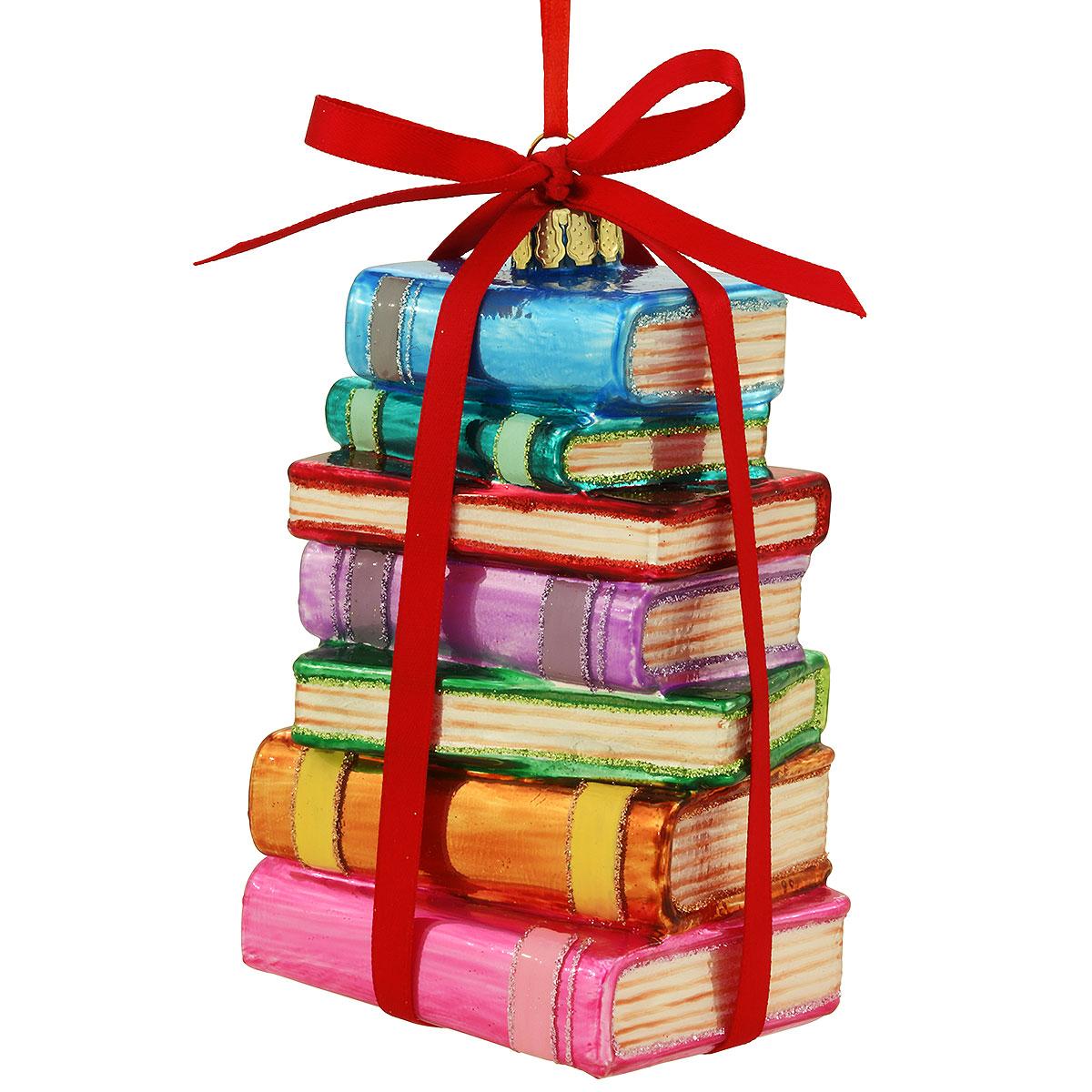 Pastel Rainbow Book Stack Ornament