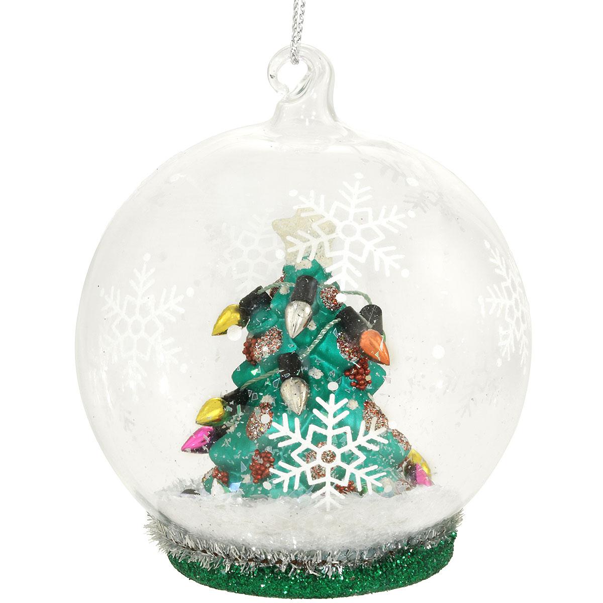 Tree In Ball 3.25 Glass Ornament