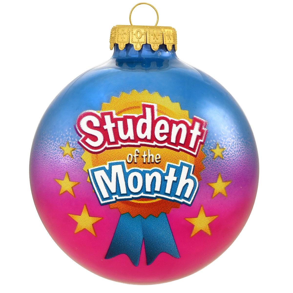 Student Of The Month Glass Ornament