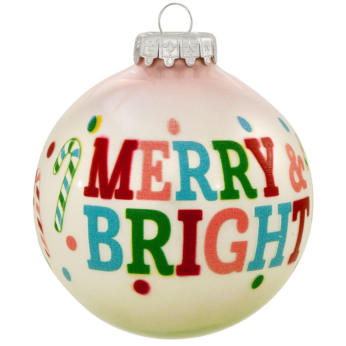 Merry And Bright 3 Tone Ornament