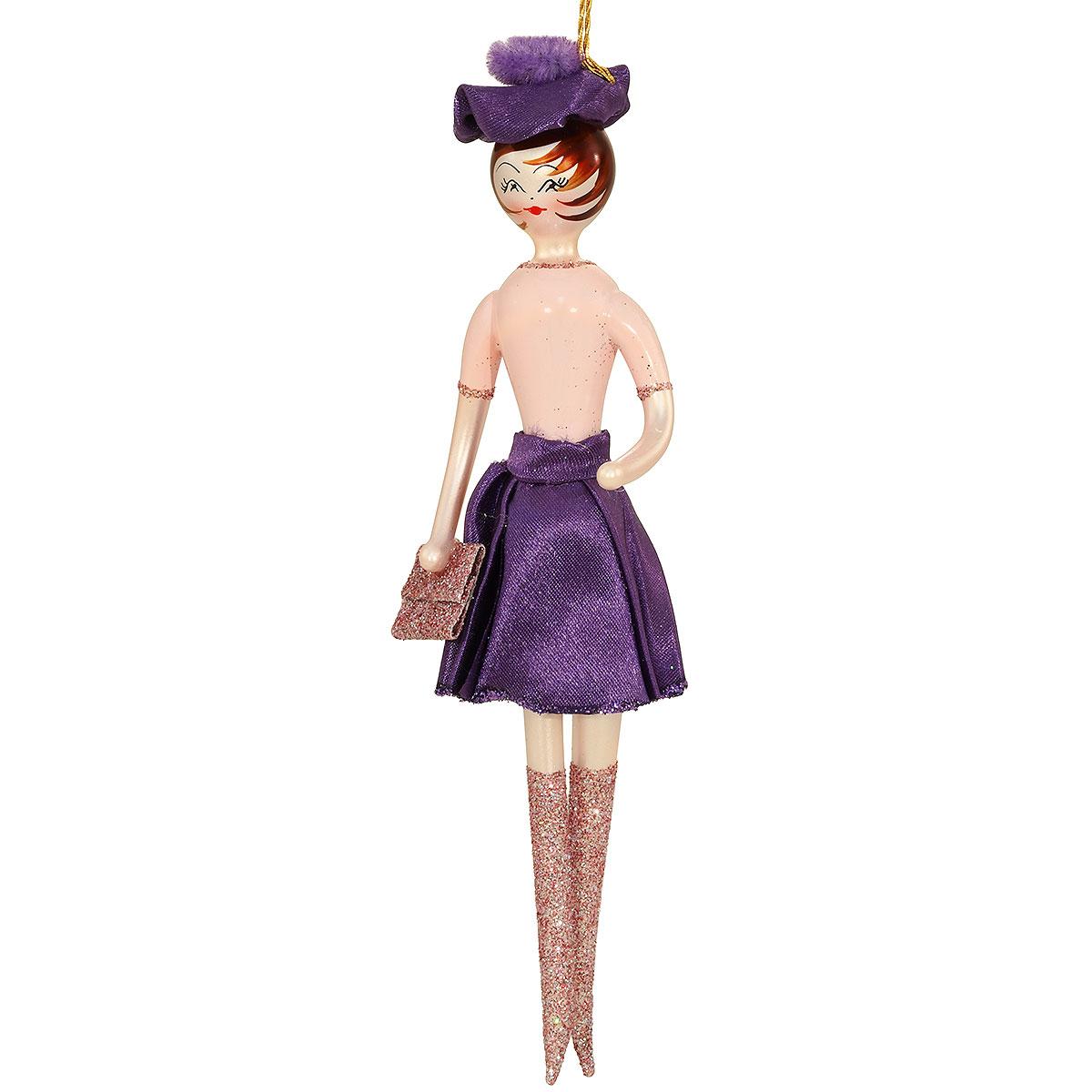 Lady In Purple Mini Skirt Ornament