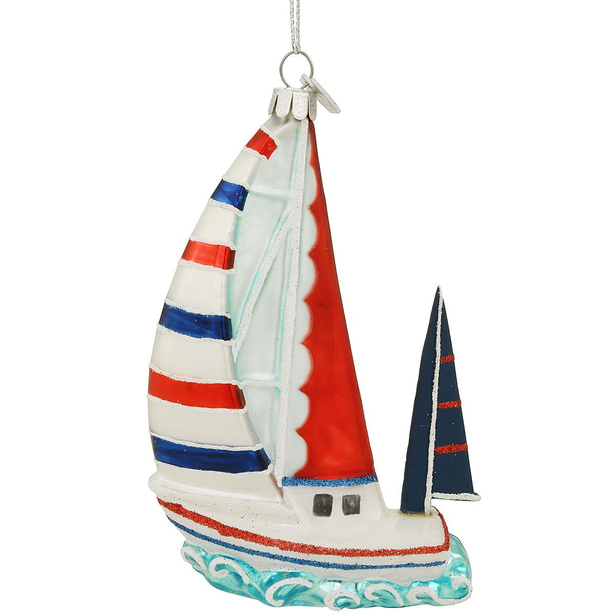 Sailboat Red/White/Blue Ornament