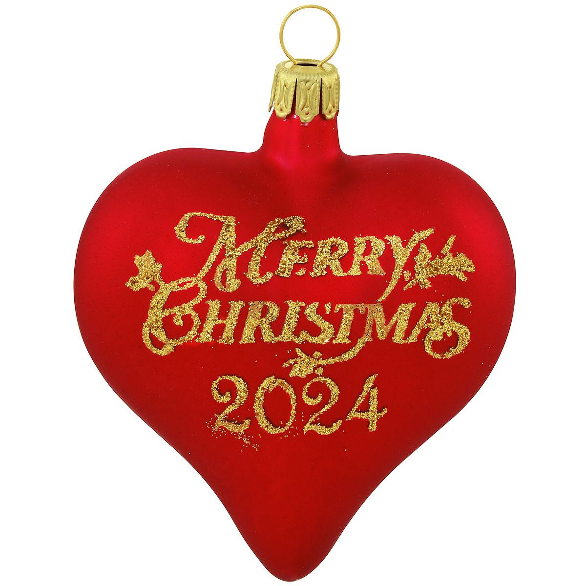 Heart With Merry Christmas 2024 Red