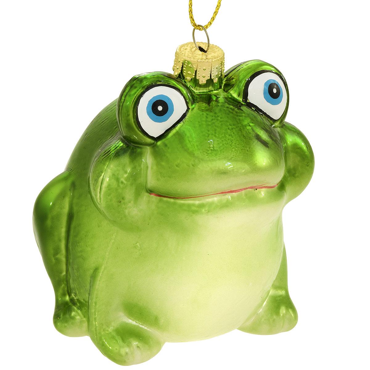 Plumpy Frog Glass Ornament