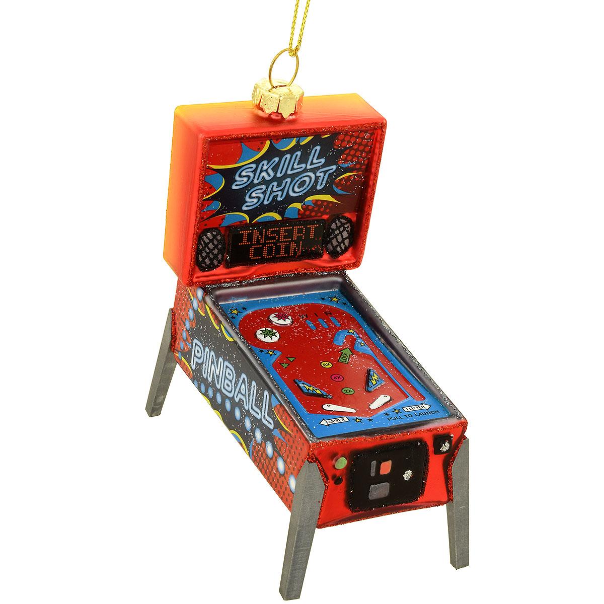 Pinball Machine Glass Ornament