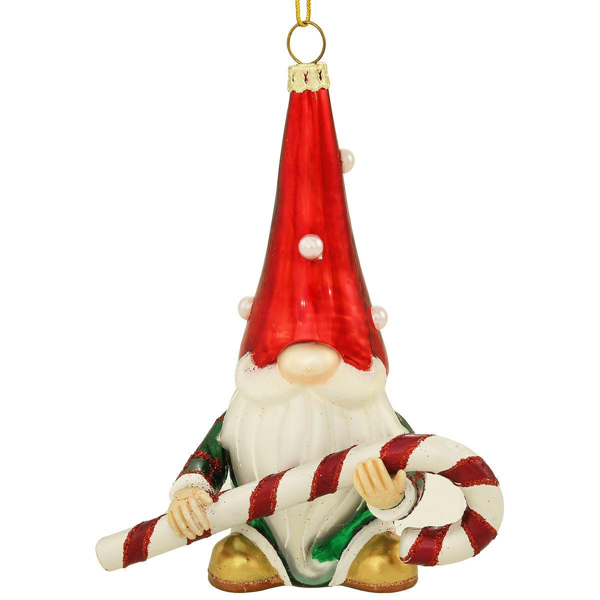 Gnome With Candy Cane Ornament