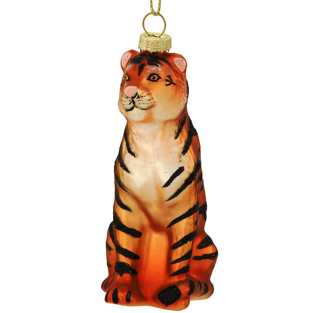 Tiger 4" Glass Ornament