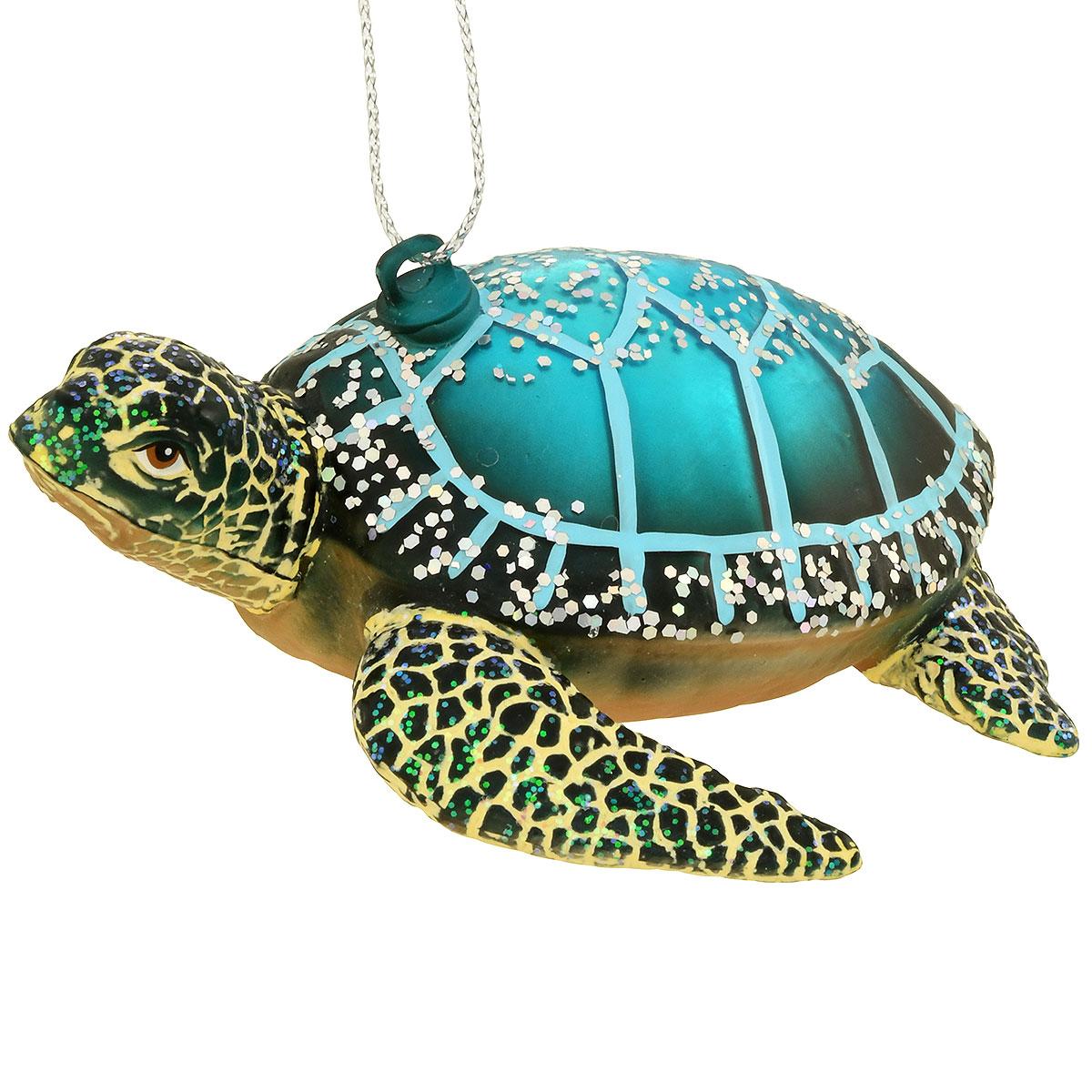 Sea Turtle Glass And Resin Ornament