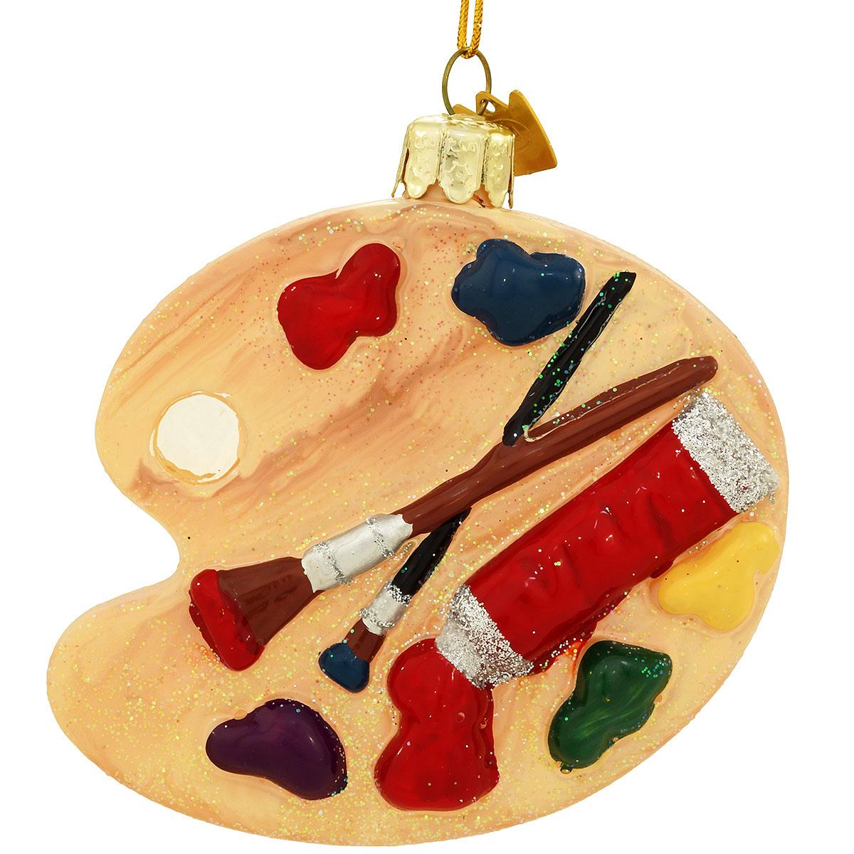 Wood-Look Painting Palette Ornament