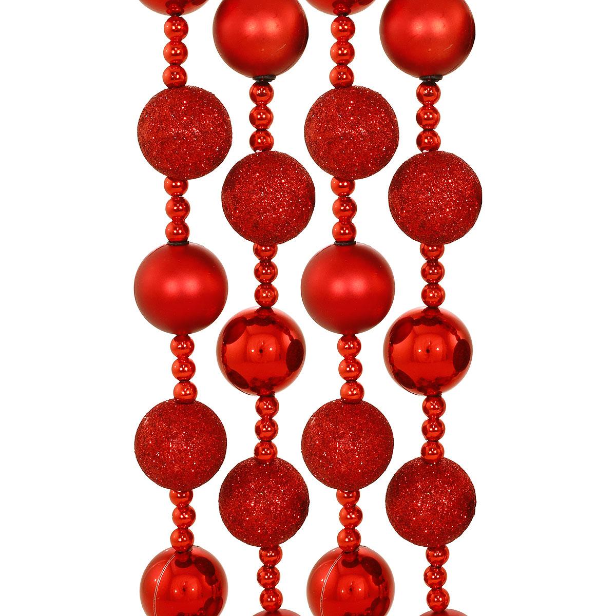 6 Ft. Red Glitter Ball Garland