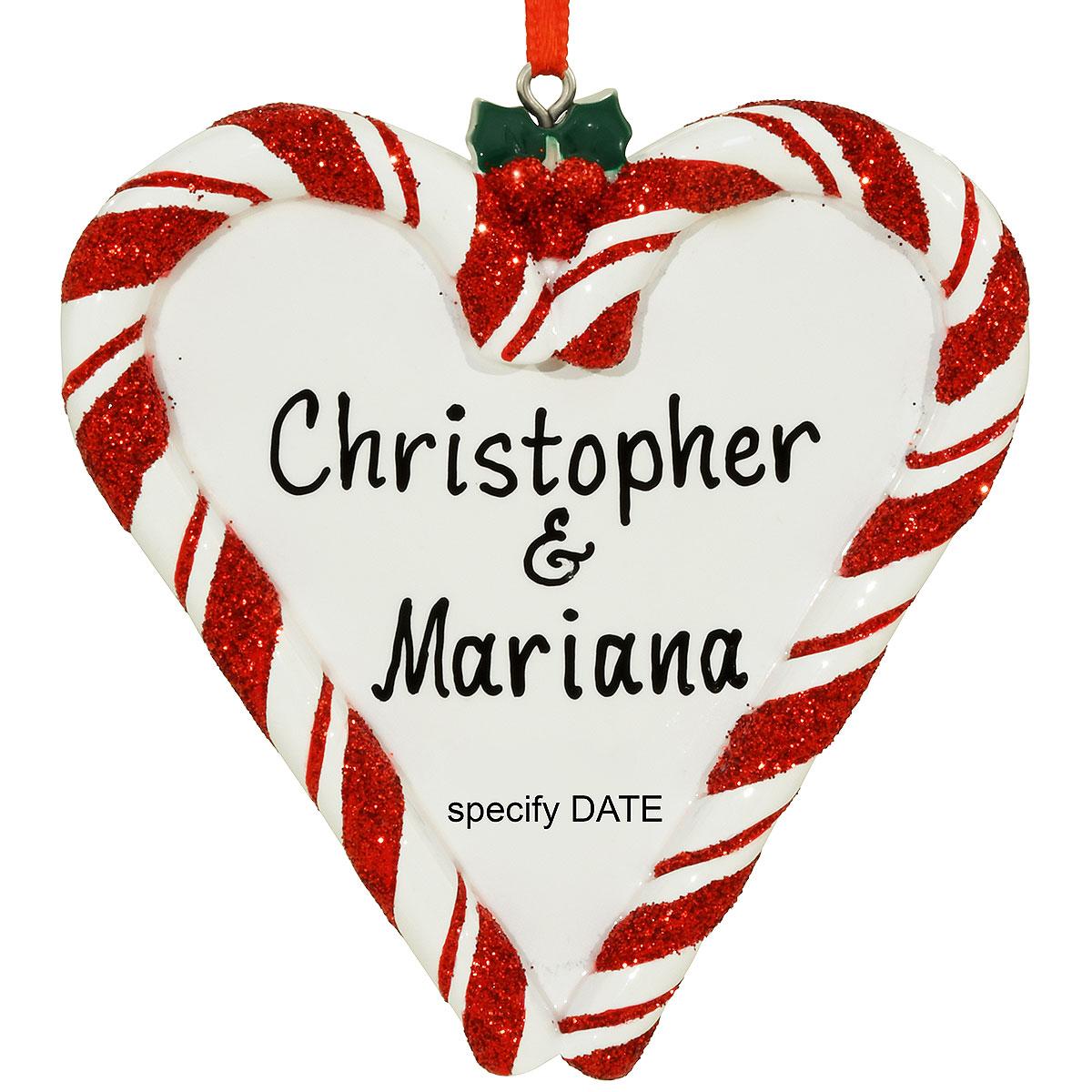 Candy Cane Heart Ornament