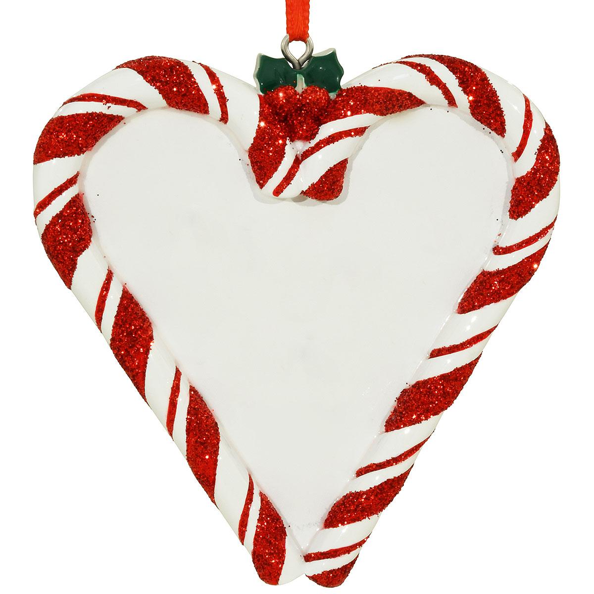 Candy Cane Heart Ornament