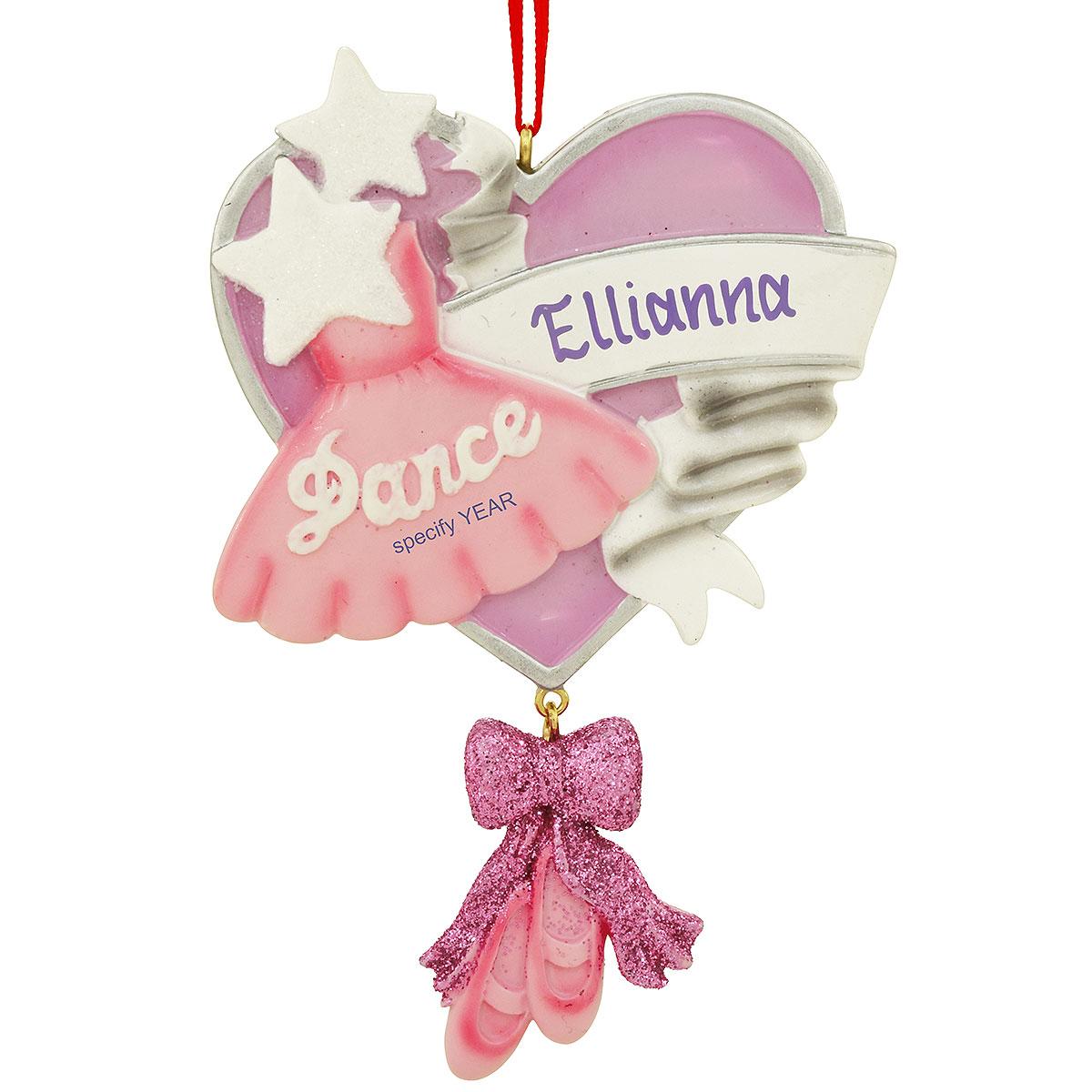 Personalized Ballet Heart Ornament