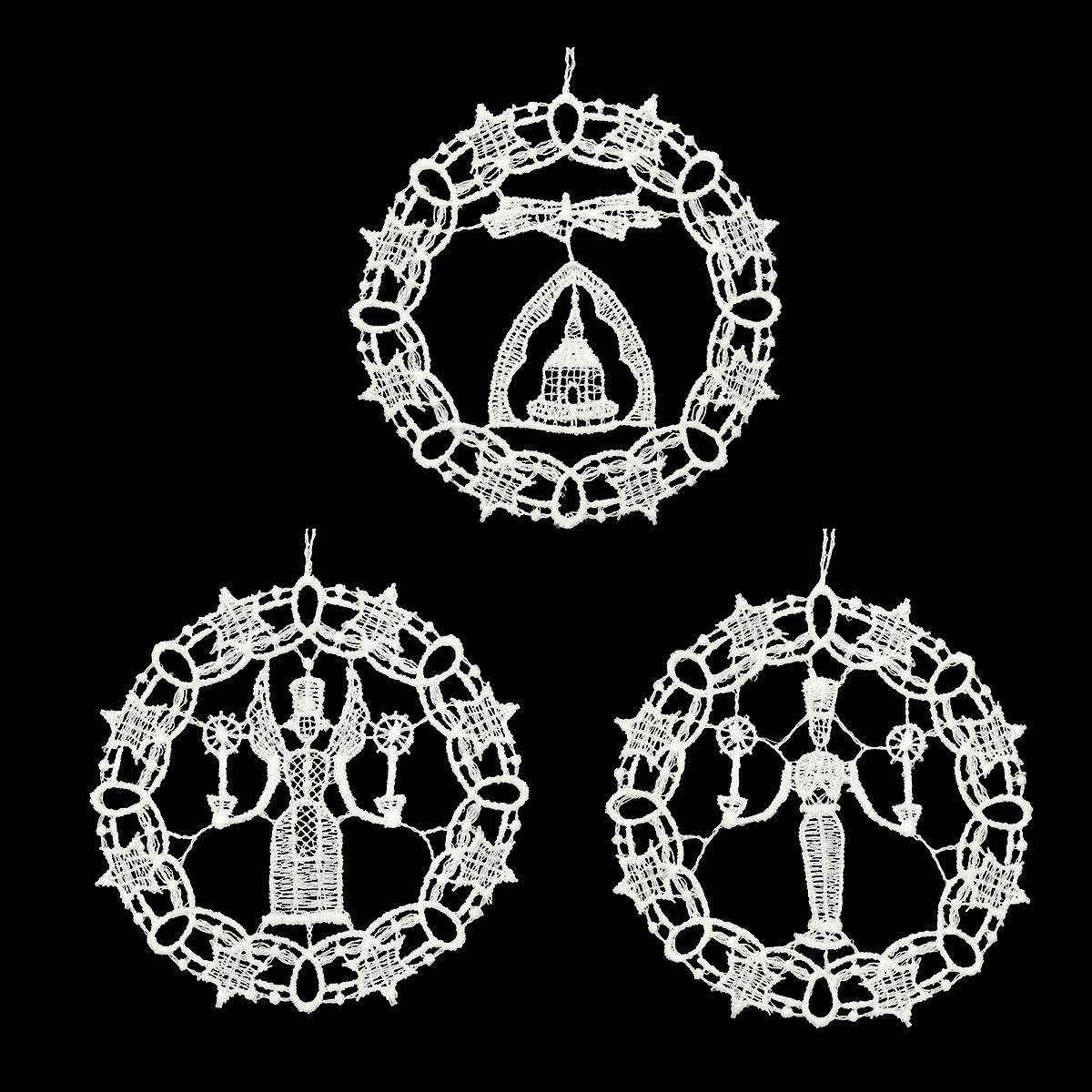 Christmas Lace Trio Ornament Set