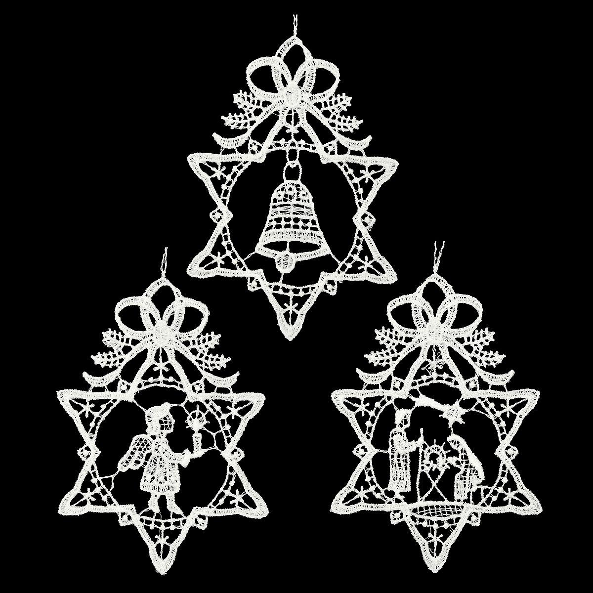 Religious Star Lace Trio Ornament